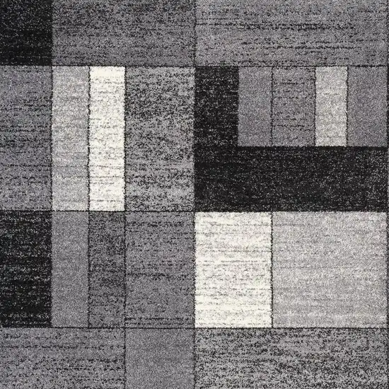 Gray Distressed Geometric Area Rug Photo 5