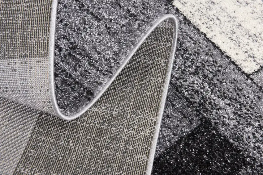 Gray Distressed Geometric Area Rug Photo 9