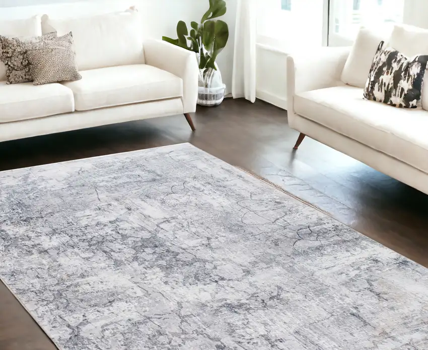 Gray Abstract Dhurrie Area Rug Photo 1
