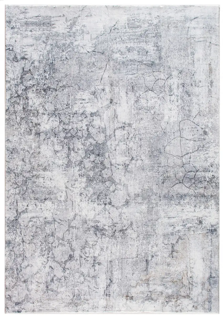 Gray Distressed Marble Area Rug Photo 1