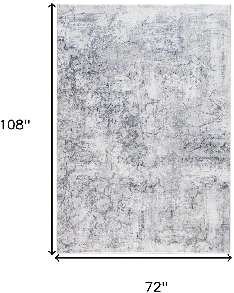 Gray Distressed Marble Area Rug Photo 5