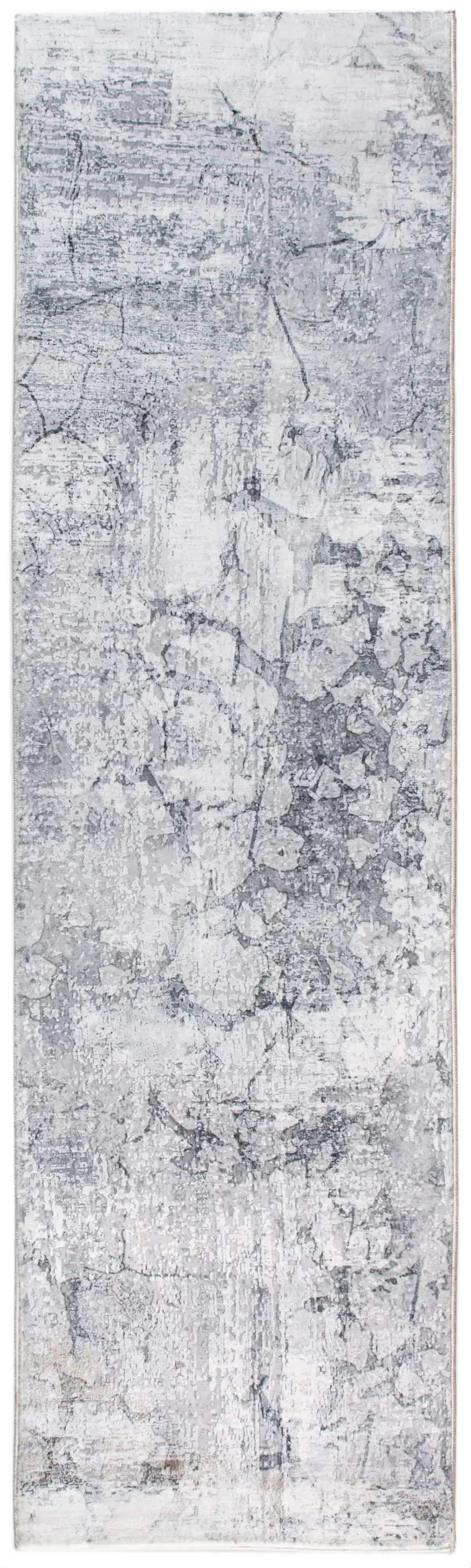 Gray Abstract Runner Rug Photo 4