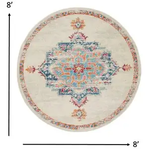 Photo of Gray Distressed Medallion Area Rug