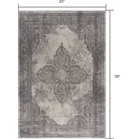 Photo of Gray Distressed Medallion Area Rug