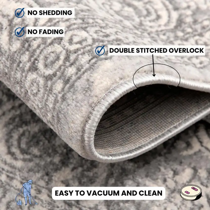Gray Distressed Medallion Area Rug Photo 5