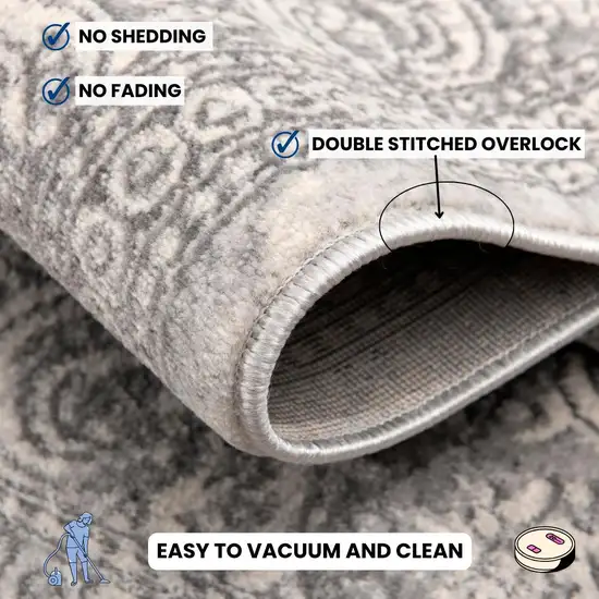 Gray Distressed Medallion Area Rug Photo 4
