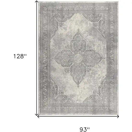 Gray Distressed Medallion Area Rug Photo 6