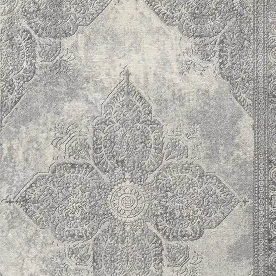 Gray Distressed Medallion Area Rug Photo 3