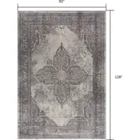 Photo of Gray Distressed Medallion Area Rug