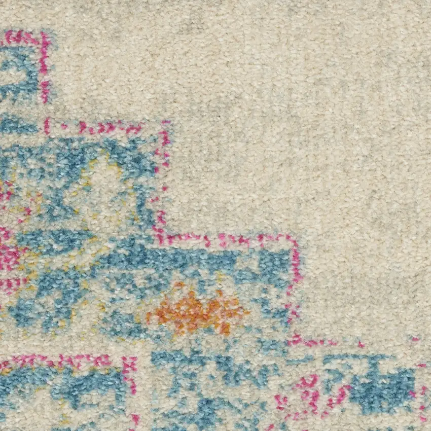 Gray And Ivory Medallion Distressed Area Rug Photo 4