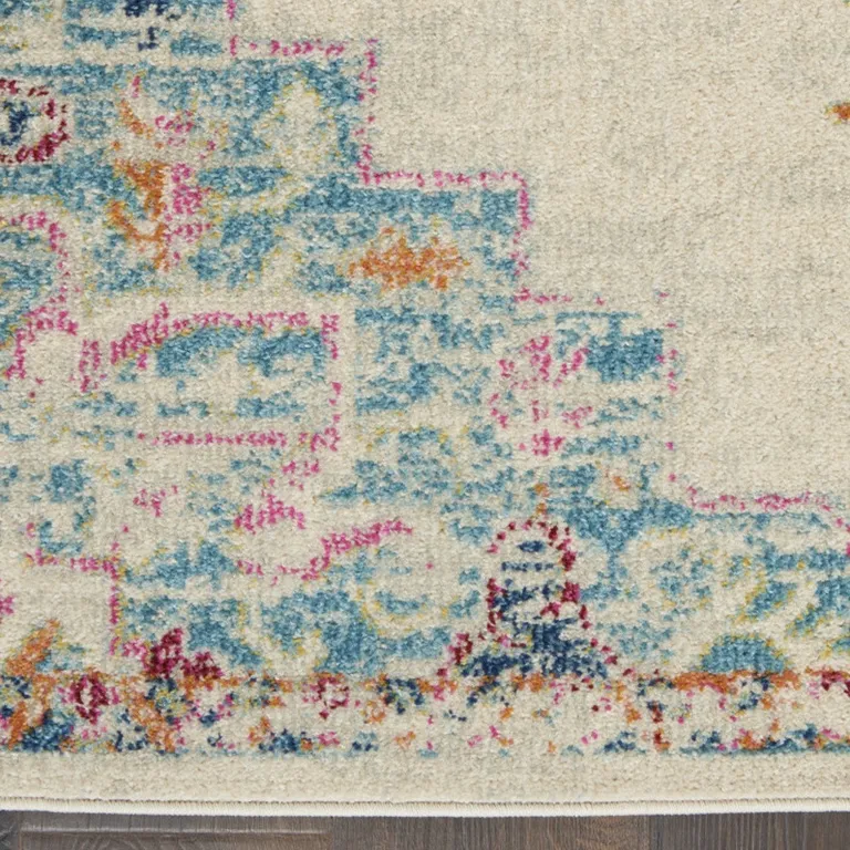 Gray Distressed Medallion Scatter Rug Photo 5