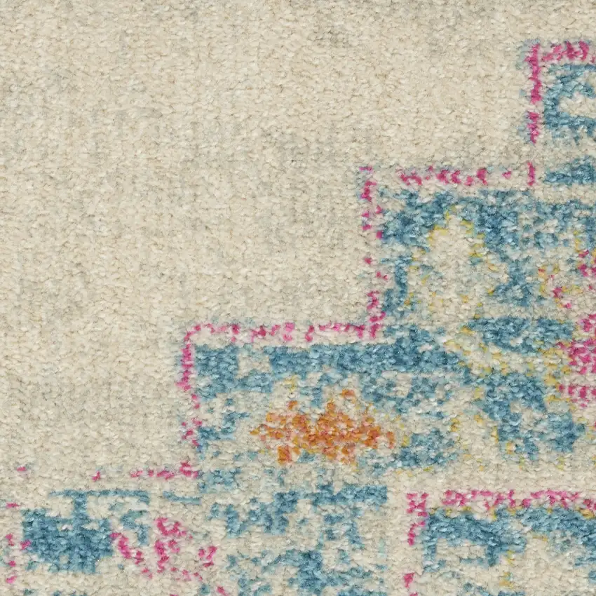 Gray And Ivory Medallion Distressed Area Rug Photo 3