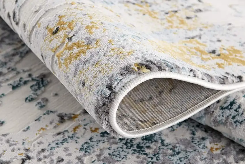 Gray Abstract Power Loom Area Rug Photo 8