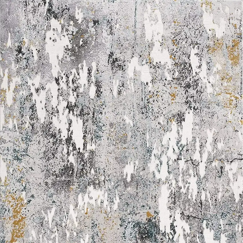 Gray Abstract Power Loom Area Rug Photo 6