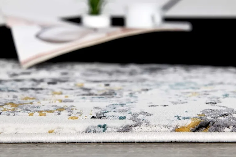 Gray Distressed Modern Abstract Area Rug Photo 5