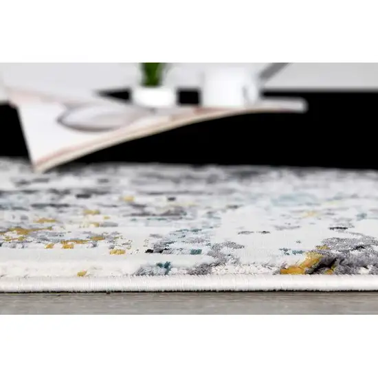 Gray Abstract Power Loom Area Rug Photo 4