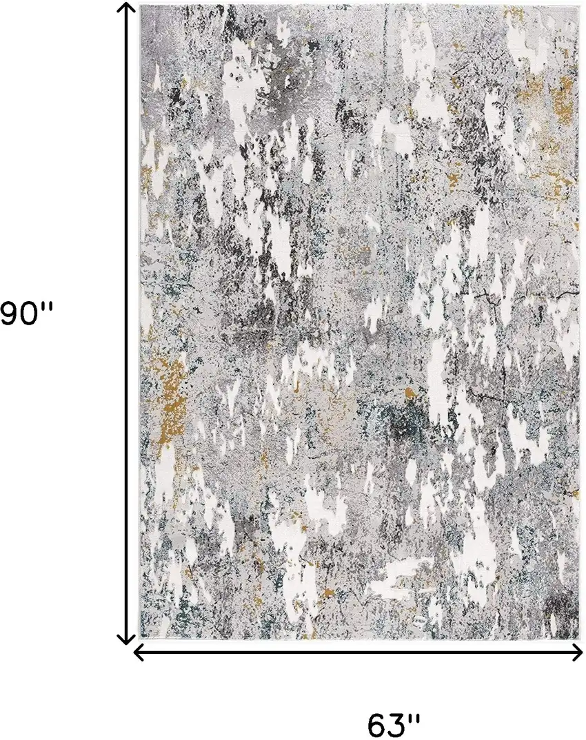 Gray Abstract Power Loom Area Rug Photo 3