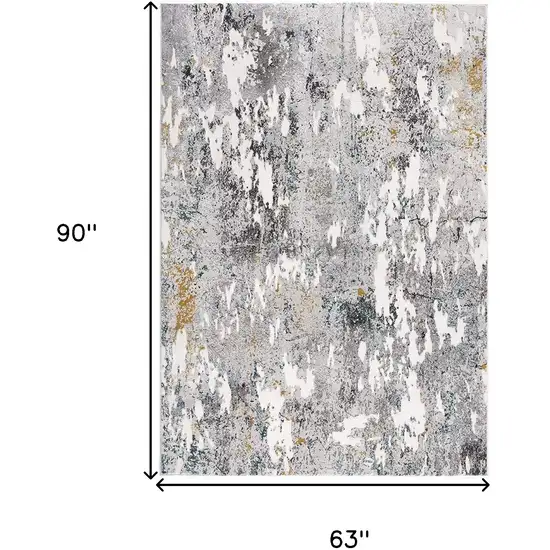 Gray Abstract Power Loom Area Rug Photo 3