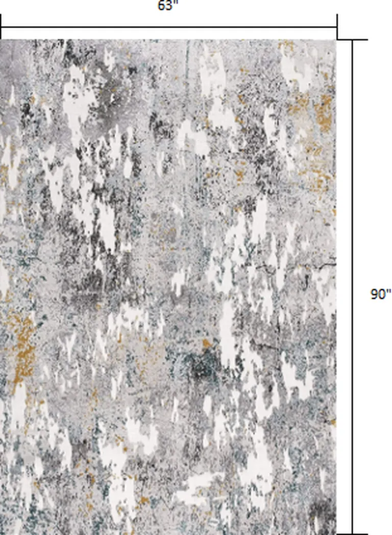 Gray Distressed Modern Abstract Area Rug Photo 2