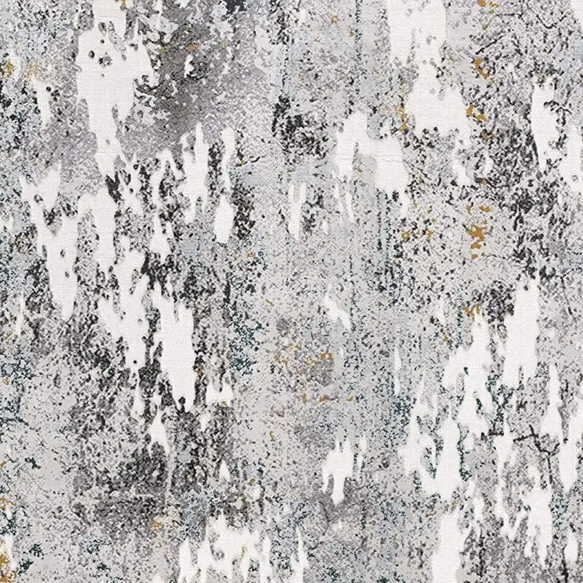 Gray Abstract Power Loom Area Rug Photo 5