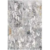 Photo of Gray Distressed Modern Abstract Area Rug