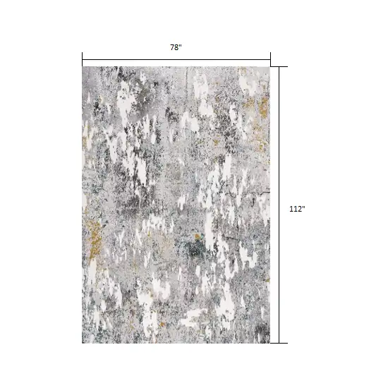 Gray Distressed Modern Abstract Area Rug Photo 2