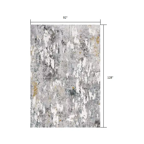 Gray Distressed Modern Abstract Area Rug Photo 2