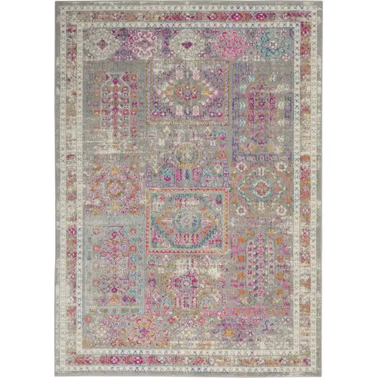Gray And Ivory Abstract Distressed Area Rug Photo 1