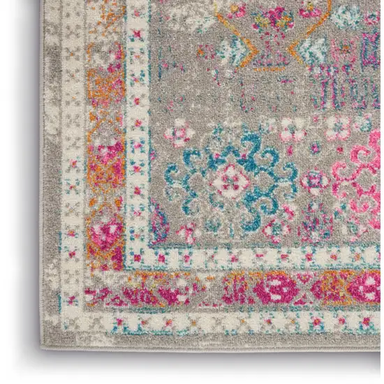 Gray And Ivory Abstract Distressed Area Rug Photo 8