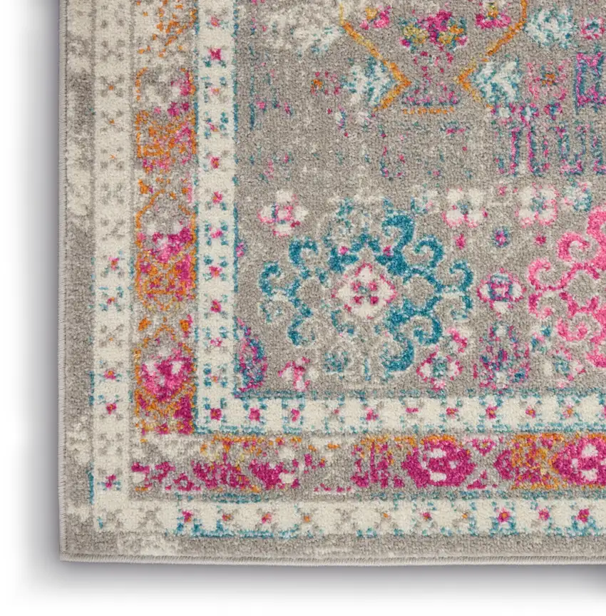 Gray And Ivory Abstract Distressed Area Rug Photo 8