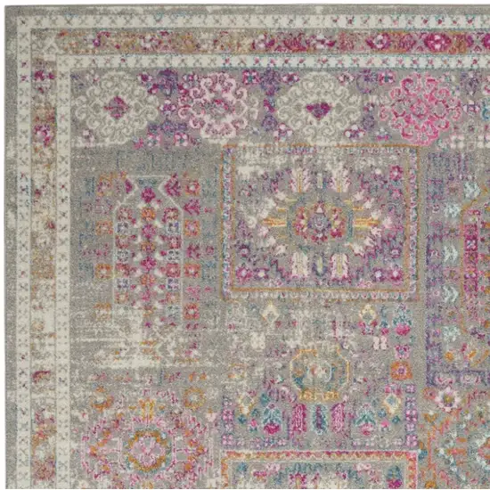 Gray And Ivory Abstract Distressed Area Rug Photo 1