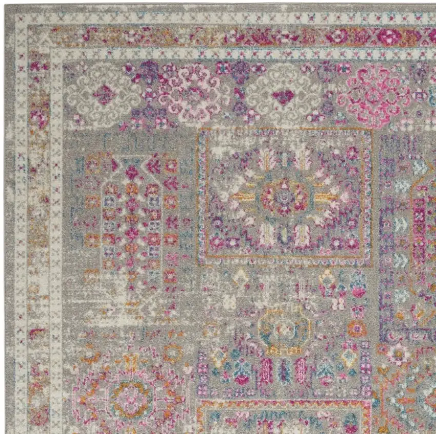 Gray And Ivory Abstract Distressed Area Rug Photo 1