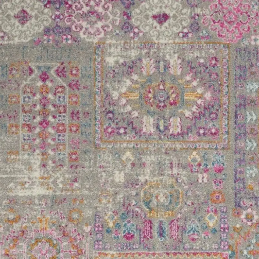 Gray And Ivory Abstract Distressed Area Rug Photo 3