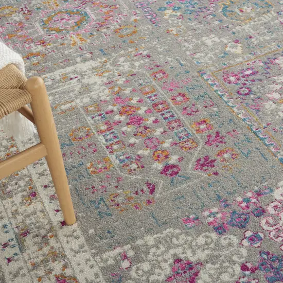 Gray And Ivory Abstract Distressed Area Rug Photo 8