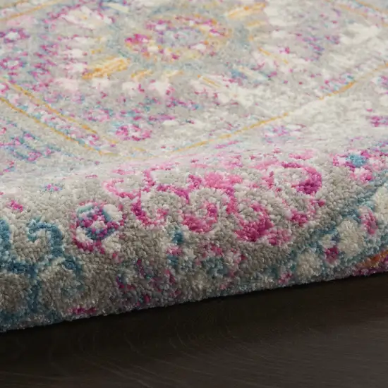 Gray And Ivory Abstract Distressed Area Rug Photo 7