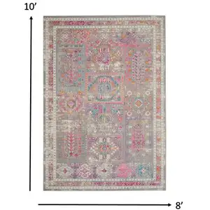 Photo of Gray Distressed Ornamental Area Rug