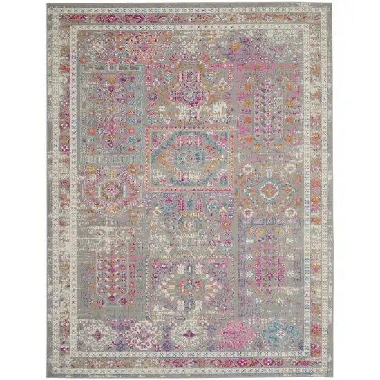 Gray And Ivory Abstract Distressed Area Rug Photo 1