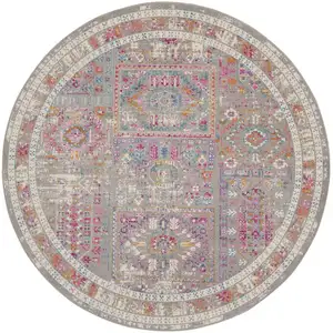 Photo of Gray Distressed Ornamental Area Rug