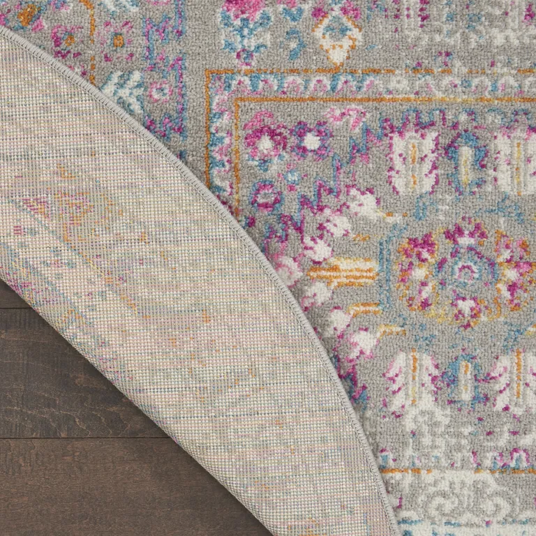Gray Distressed Ornamental Area Rug Photo 2