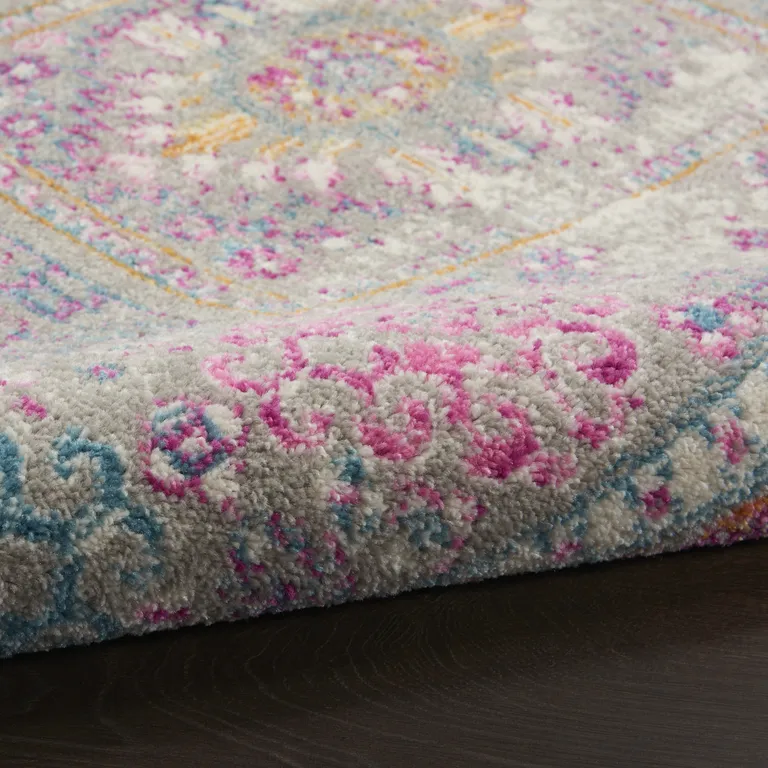 Gray Distressed Ornamental Area Rug Photo 4