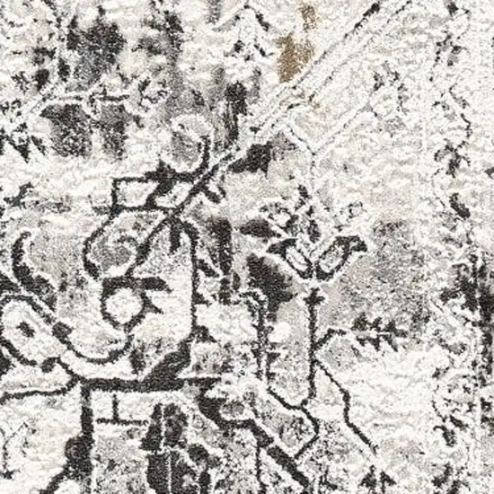 Gray Distressed Ornate Area Rug Photo 2
