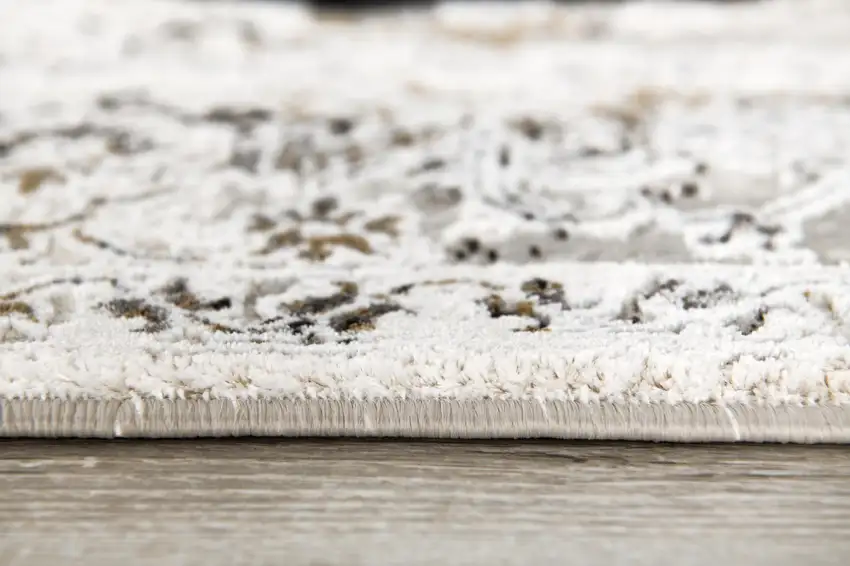 Gray Distressed Ornate Area Rug Photo 2