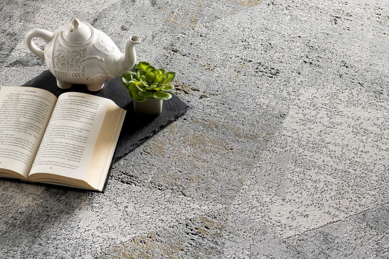 Gray Distressed Prism Modern Area Rug Photo 5