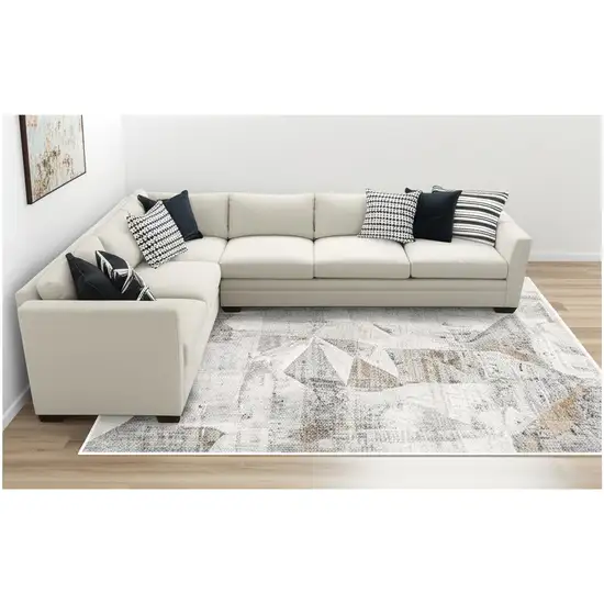 Gray Distressed Prism Modern Area Rug Photo 1