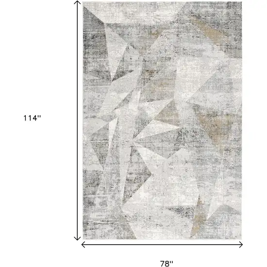 Gray Distressed Prism Modern Area Rug Photo 3