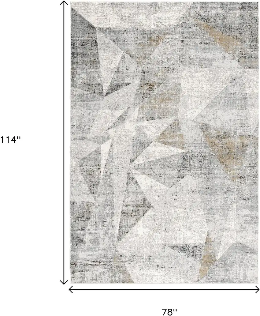 Gray Distressed Prism Modern Area Rug Photo 3