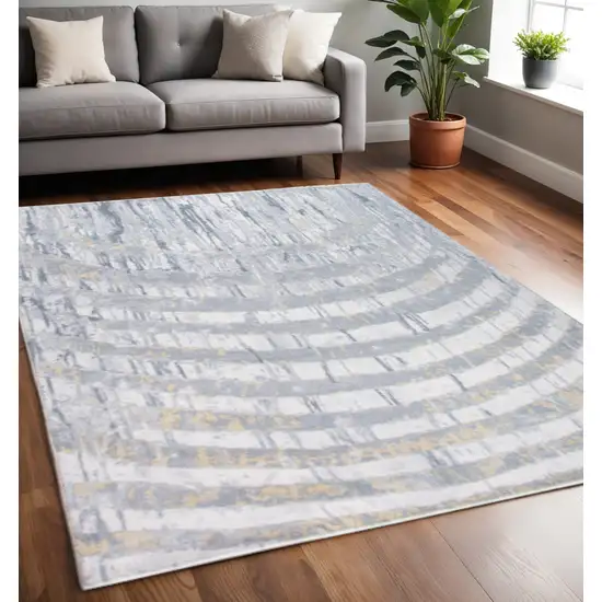 Gray And Ivory Abstract Area Rug Photo 1