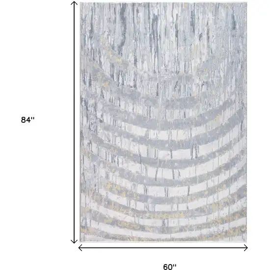 Gray And Ivory Abstract Area Rug Photo 9