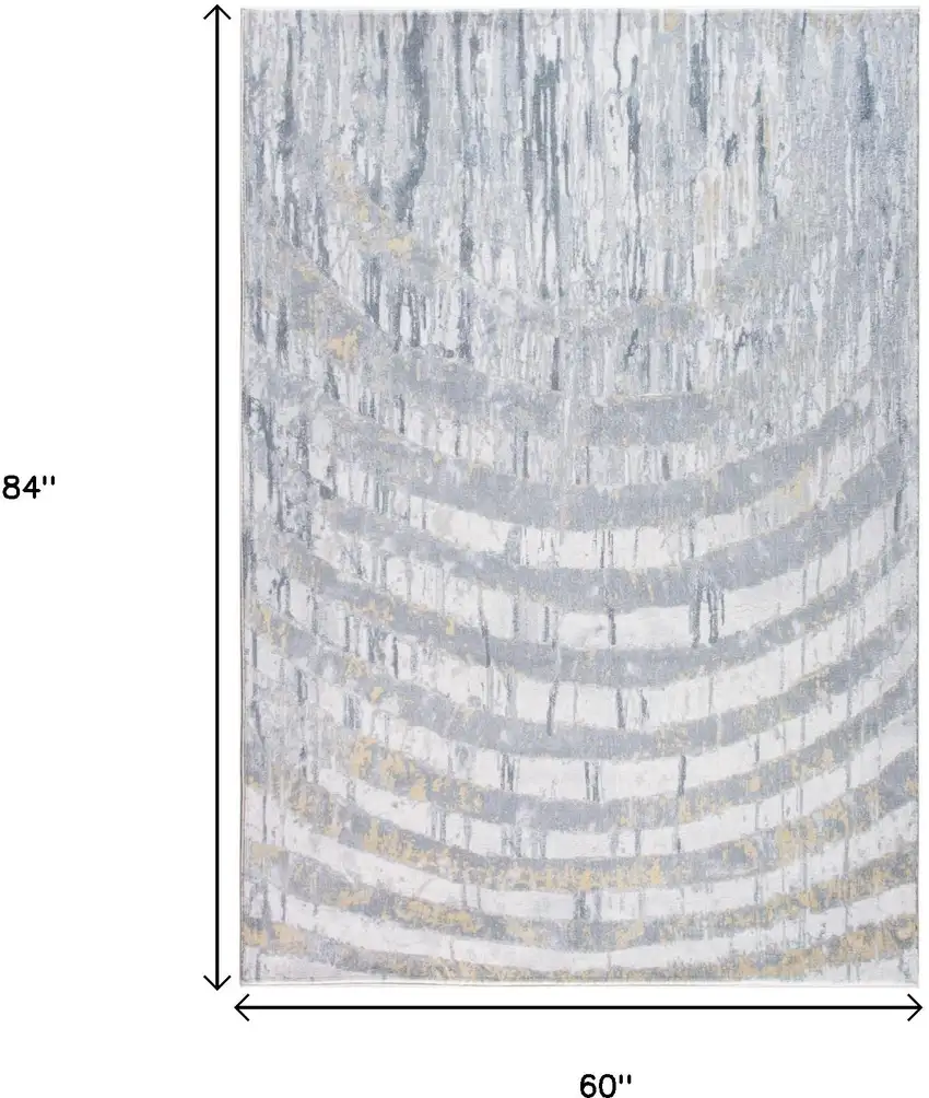 Gray And Ivory Abstract Area Rug Photo 9