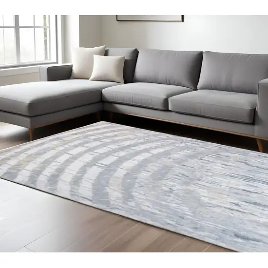Gray And Ivory Abstract Area Rug Photo 2